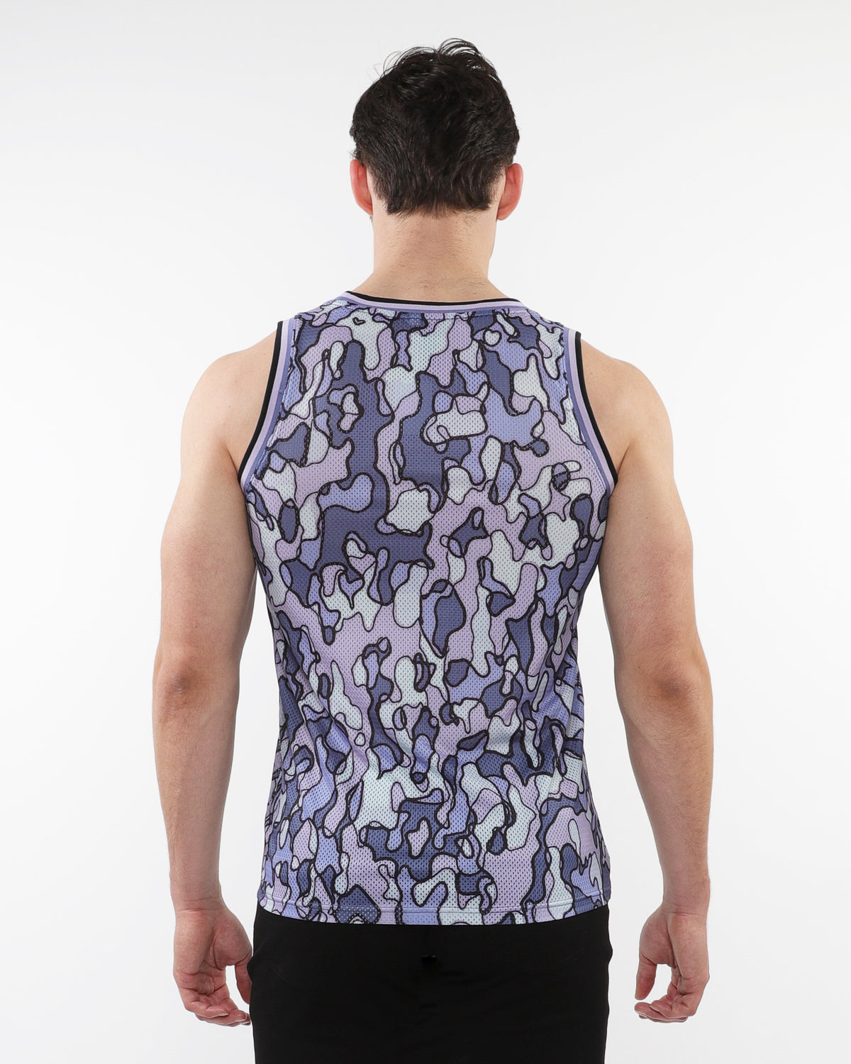 ST33le Purple/Periwinkle Camo Printed Mesh Tank