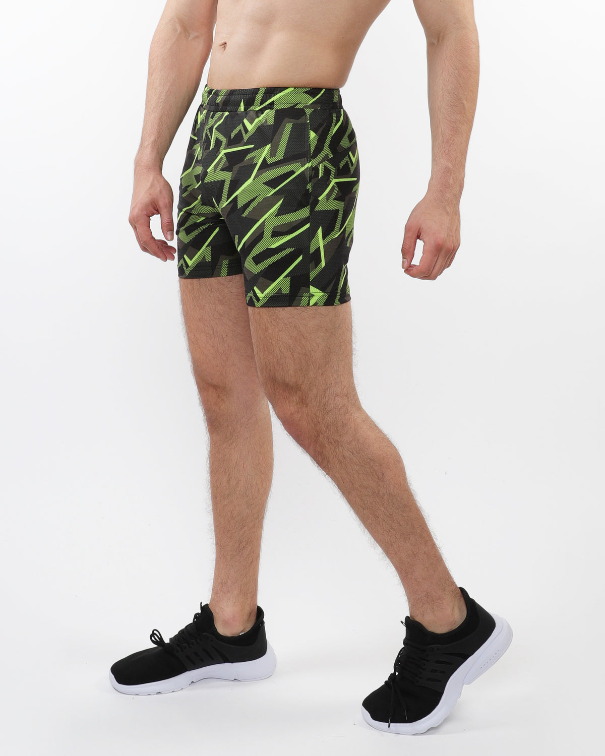 ST33le Citrus/Charcoal Geometric Printed Mesh Performance Short