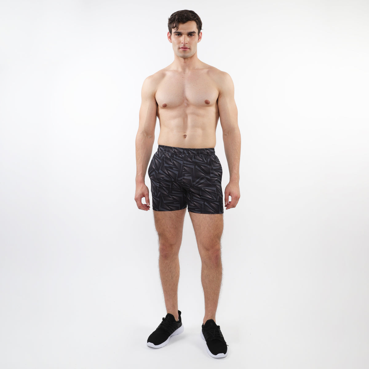 ST33le Orange/Black Triangles Printed Mesh Performance Short