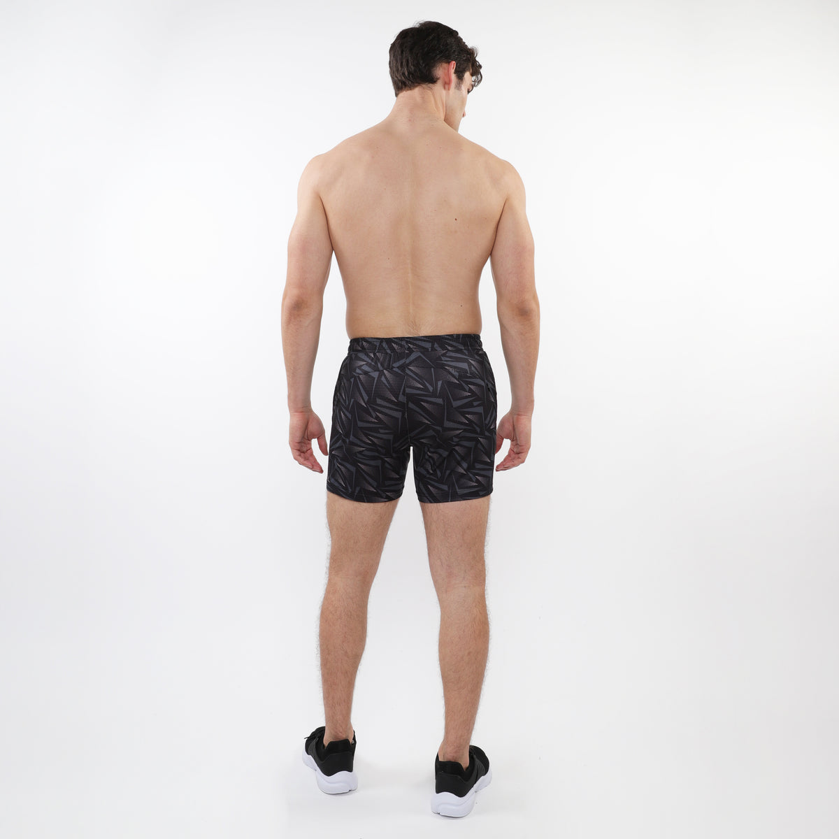 ST33le Orange/Black Triangles Printed Mesh Performance Short
