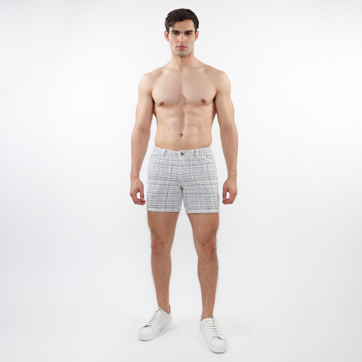 St33le Blue Tweed 5" Jacquard Knit Short