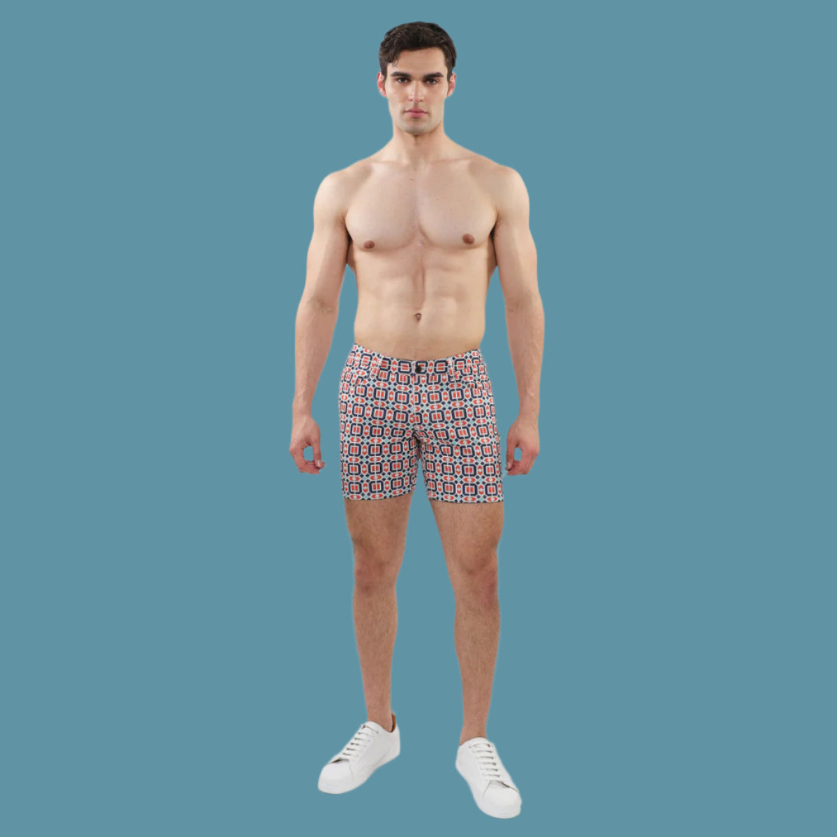 St33le Rust & Marine Tiles 5" Printed Knit Short