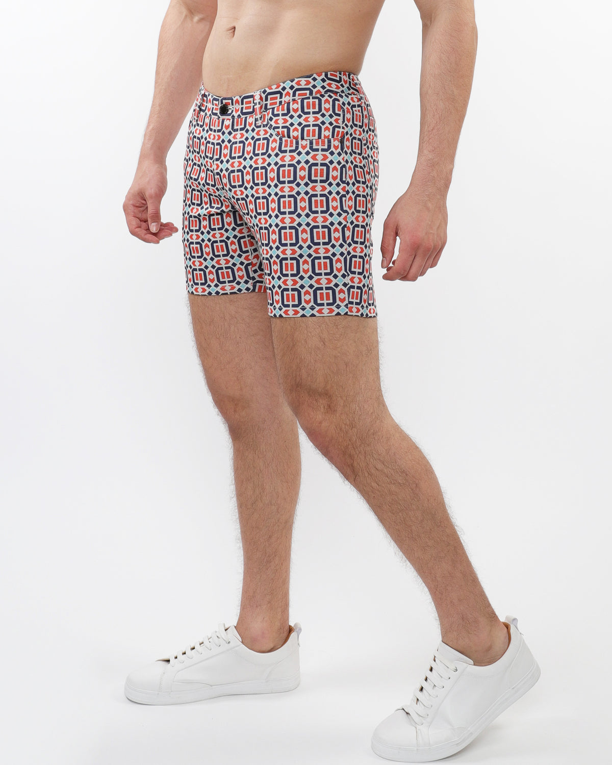 St33le Rust & Marine Tiles 5" Printed Knit Short