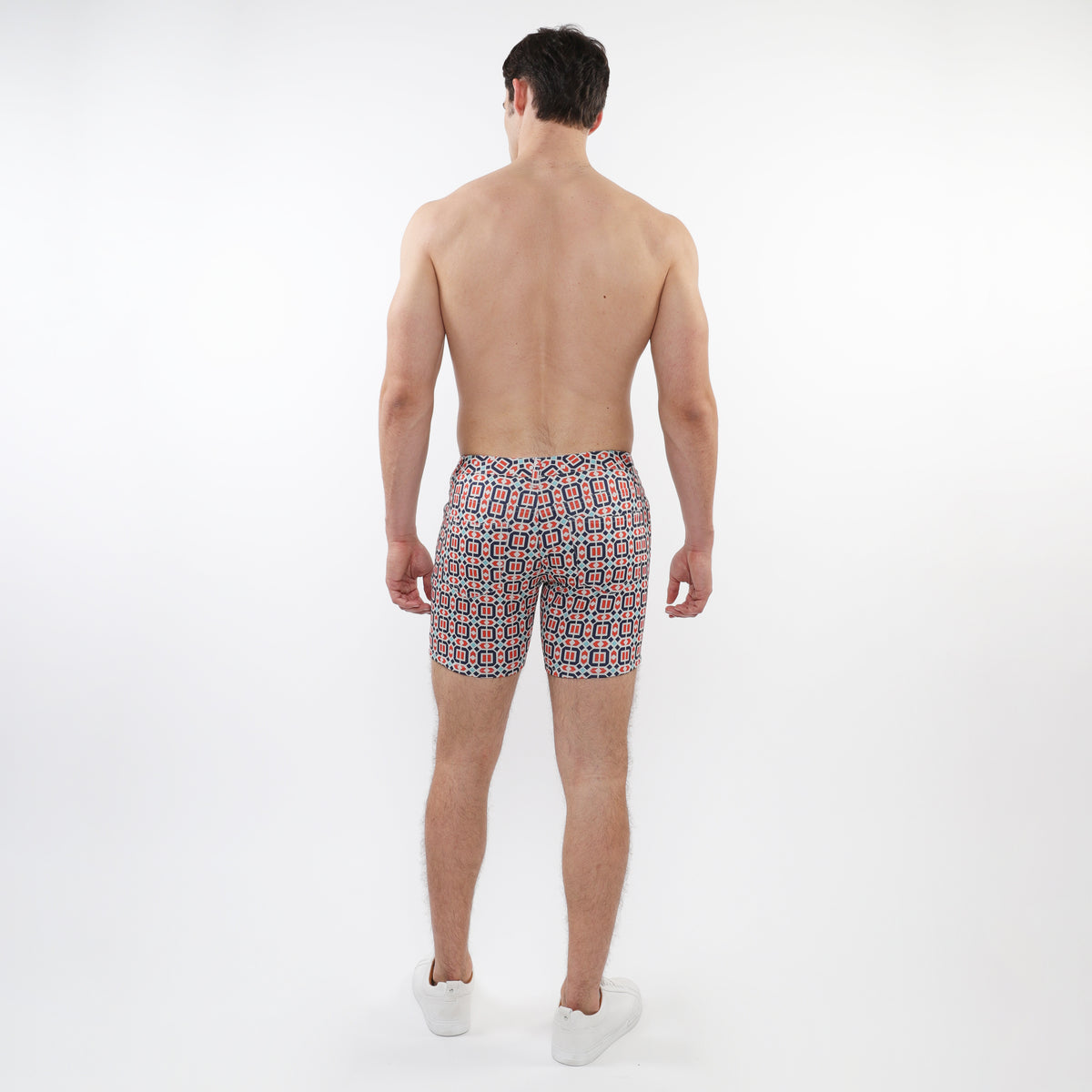 St33le Rust & Marine Tiles 5" Printed Knit Short