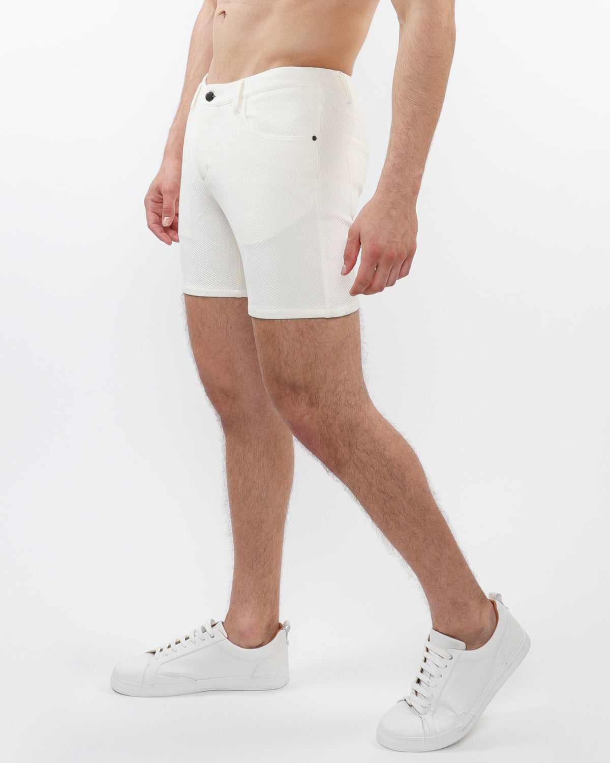 St33le Ecru Parquet 5" Jacquard Knit Short