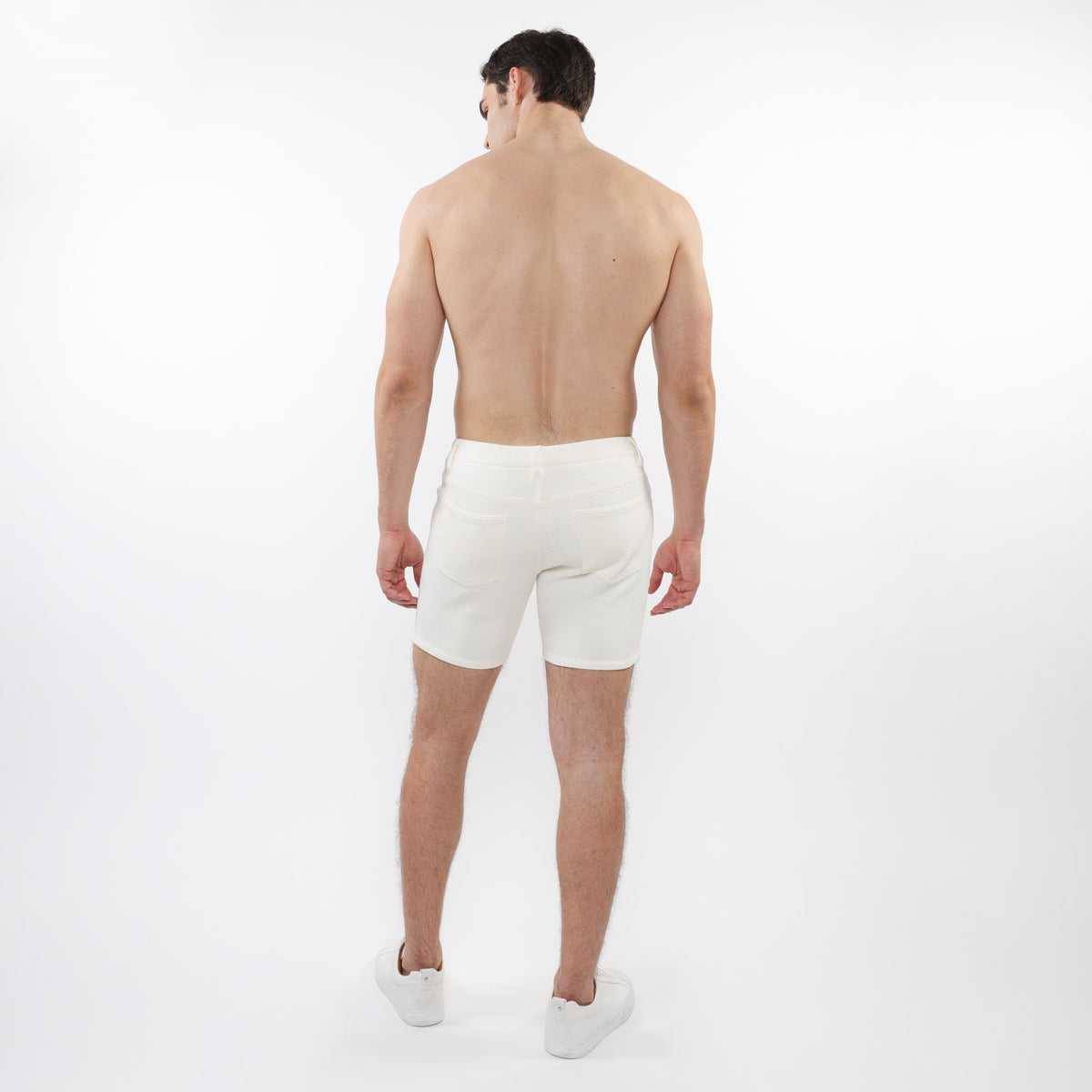St33le Ecru Parquet 5" Jacquard Knit Short