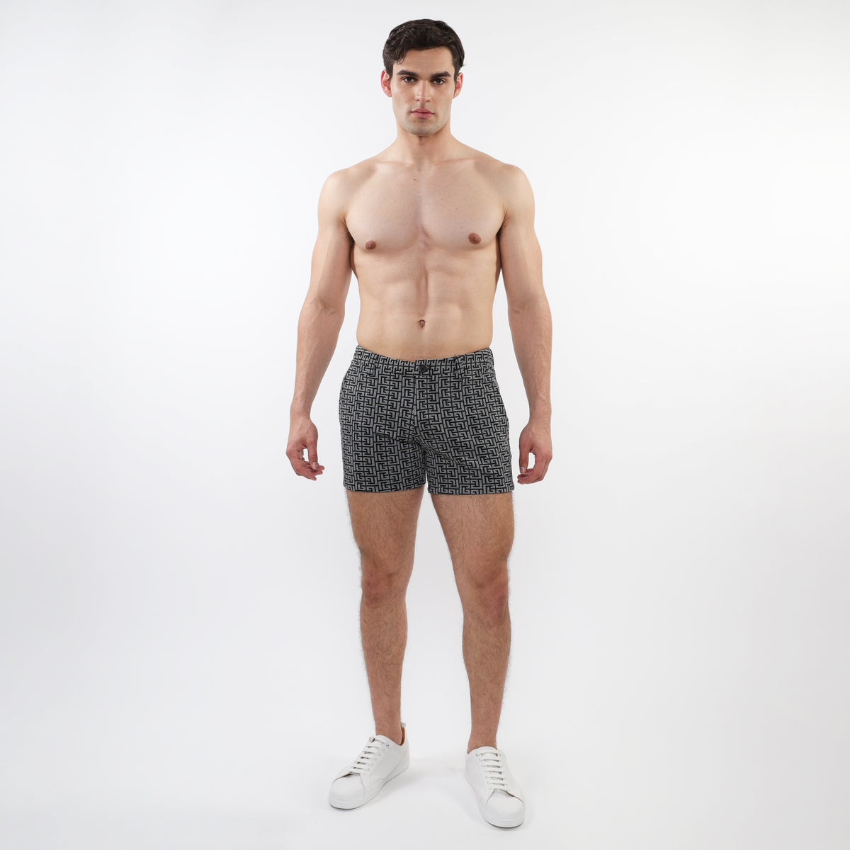 St33le Charcoal/Black Maze 5" Textured Jacquard Knit Short