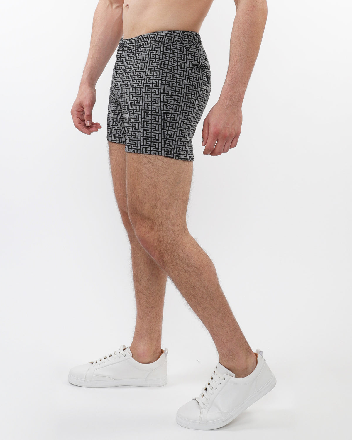 St33le Charcoal/Black Maze 5" Textured Jacquard Knit Short