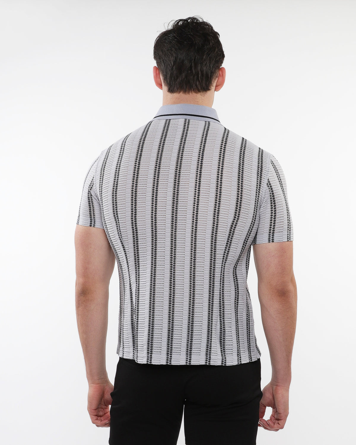 ST33le Sky/Black Stripe Gossamer Stretch SS Shirt