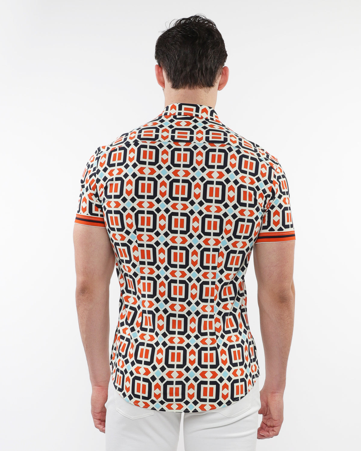 ST33le Rust/Marine Tiles Parquet Performance SS Shirt