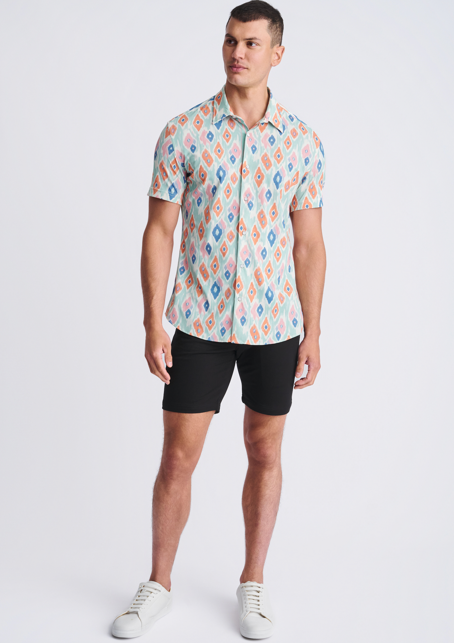 Postmarc Mint/Coral Diamond Performance SS Shirt
