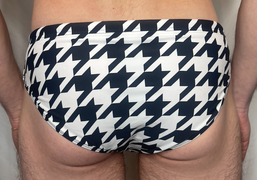 Chris Turk Black & White Houndstooth Swim Brief