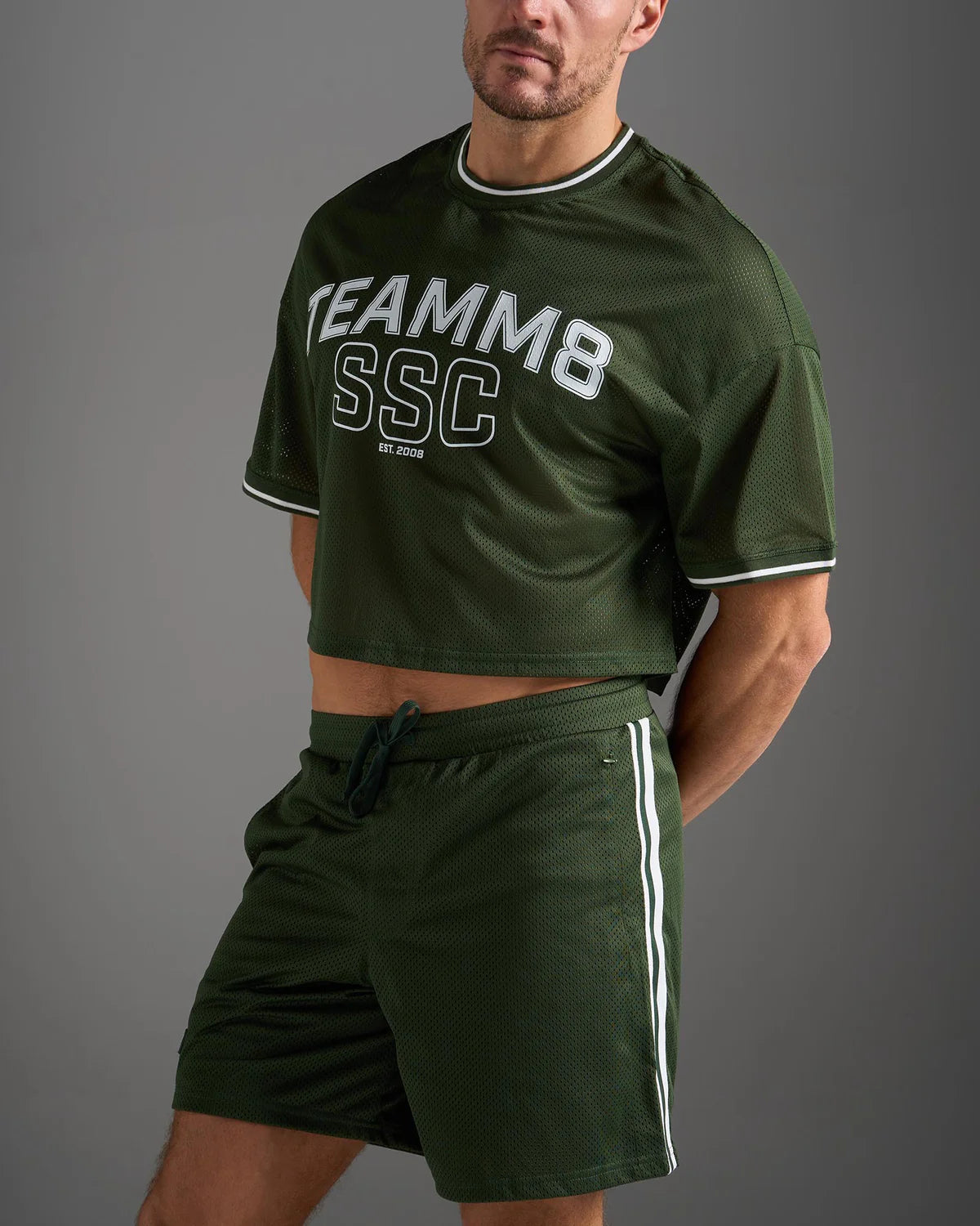 TEAMM8 Fraternity Drop Sleeve Crop Tee