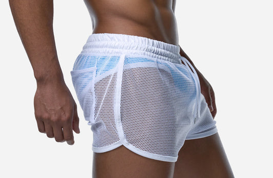 Pump! White Mesh Short