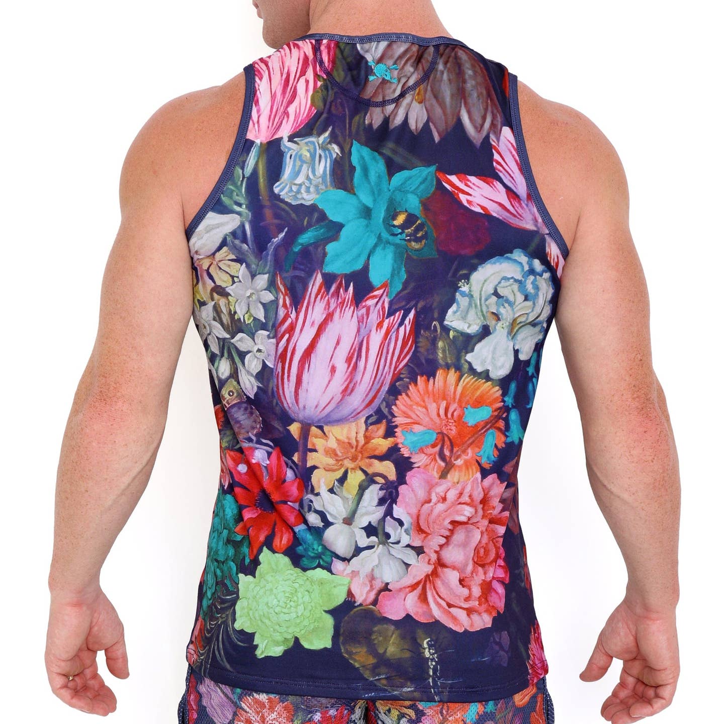 Skull & Bones Hand Painted Floral Tank