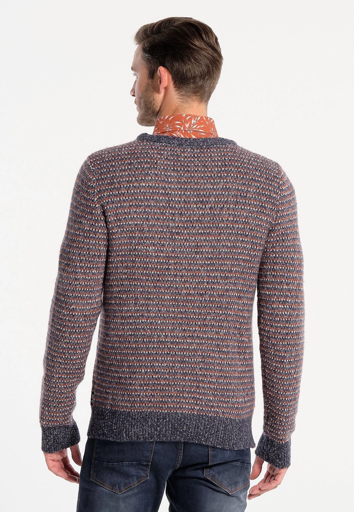 J & Joy Blue/Brown Knit Sweater