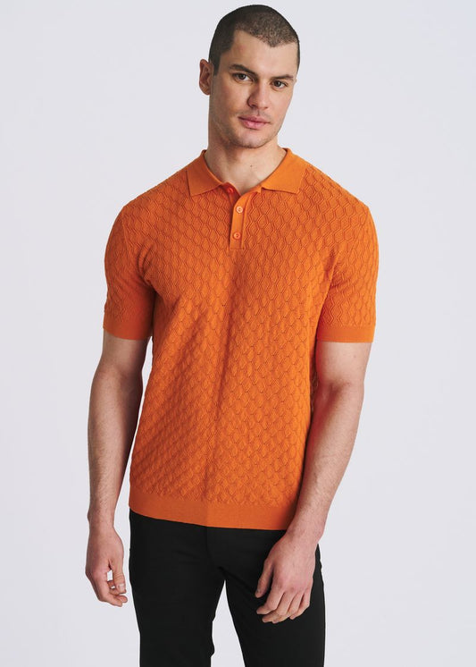 Postmarc Salsa Wave Textured Silk/Tencel Polo