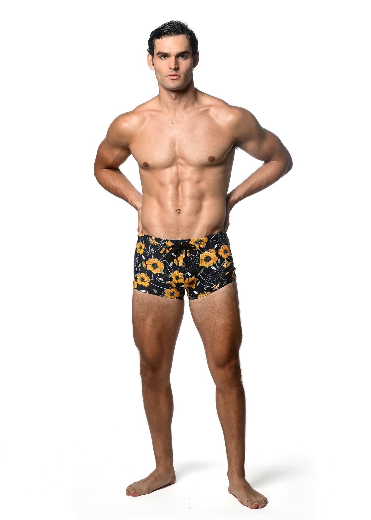 St33le Midnight Gold Printed Swim Trunks