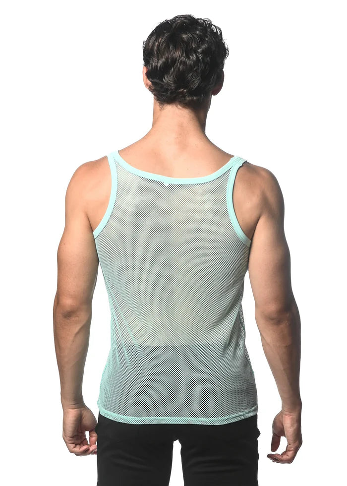 St33le Stretch Mesh Side Tape Tanks