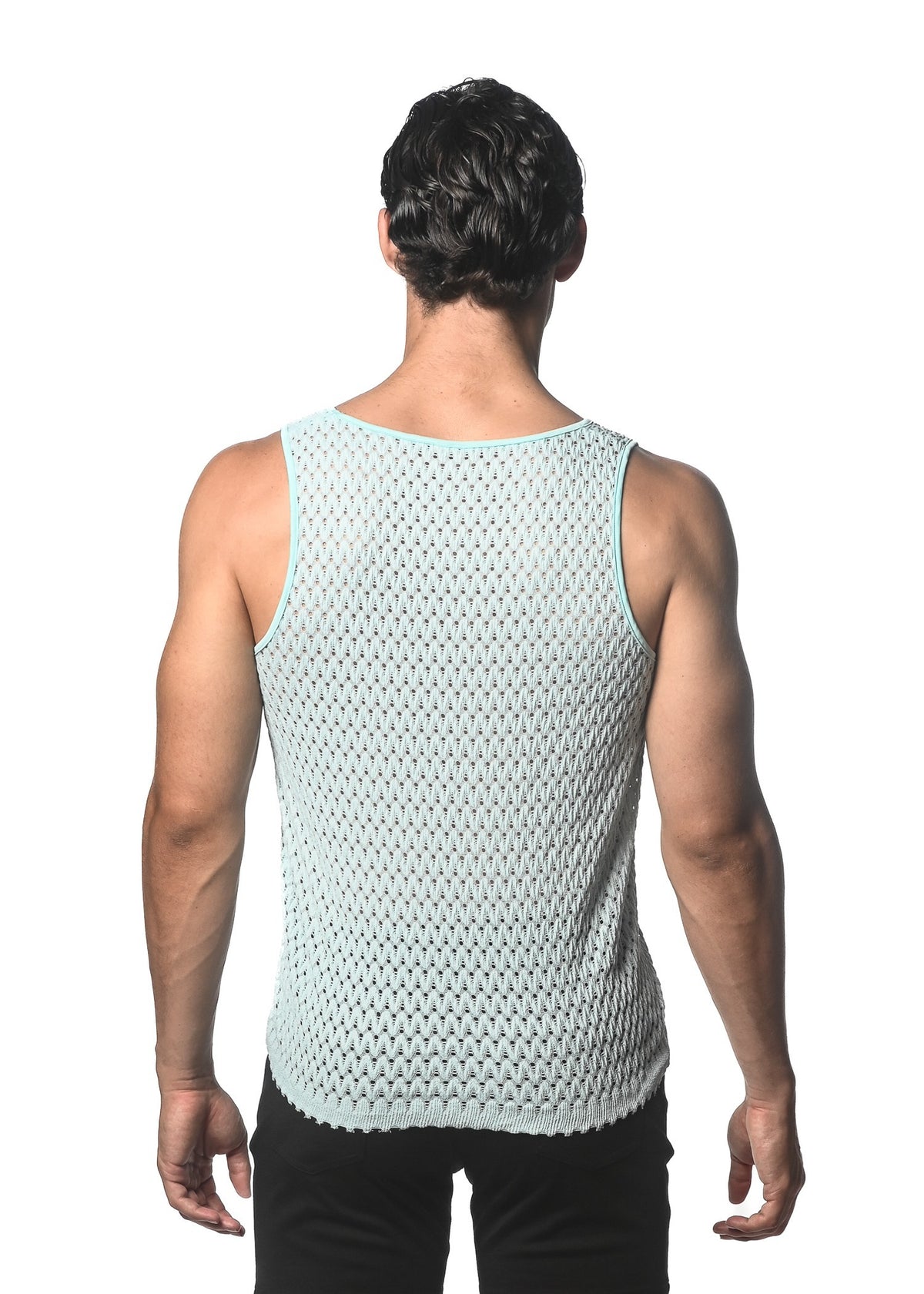 St33le Wave Mesh Stretch Knit Tanks