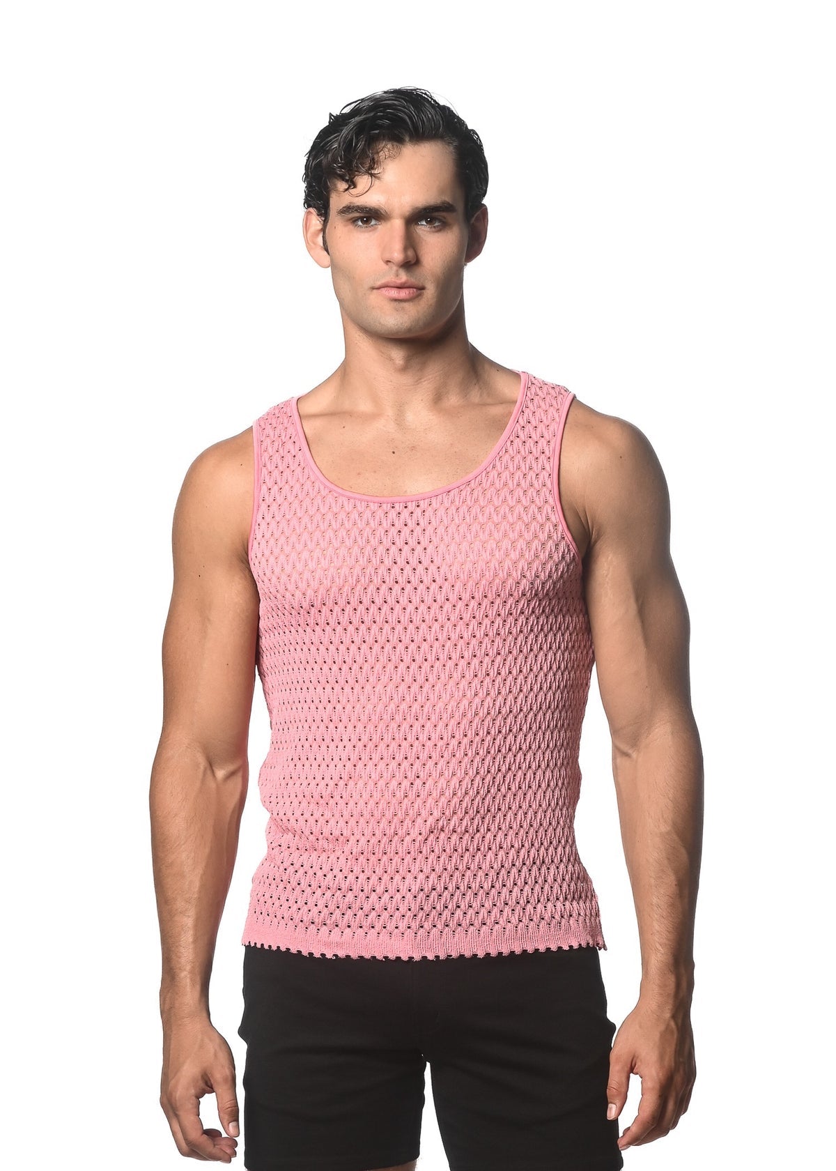 St33le Wave Mesh Stretch Knit Tanks