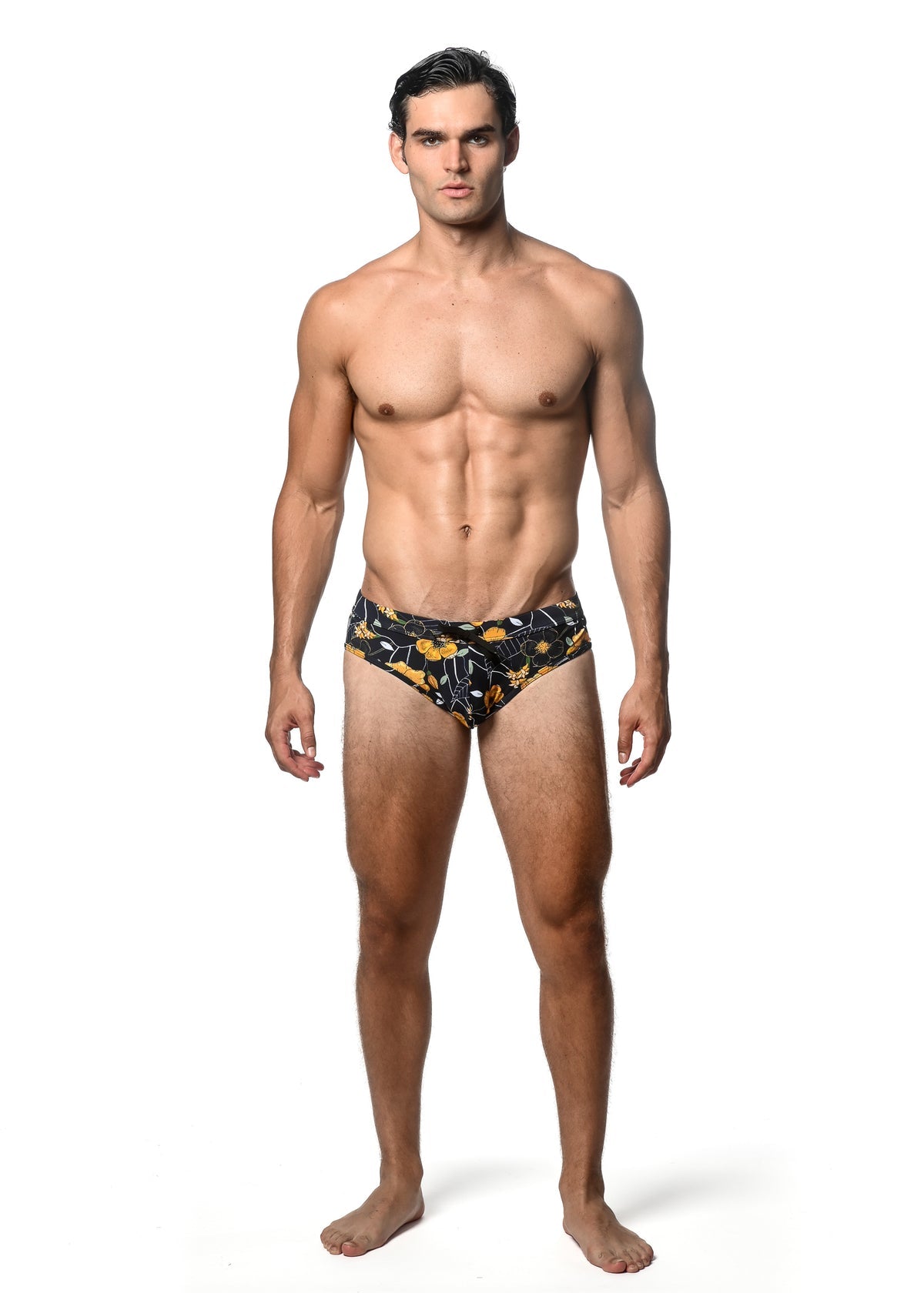 St33le Midnight Gold Printed Swim Brief