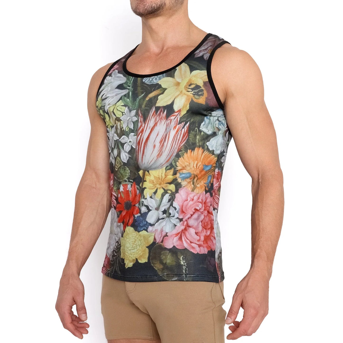 Skull & Bones Hand Painted Floral Tank