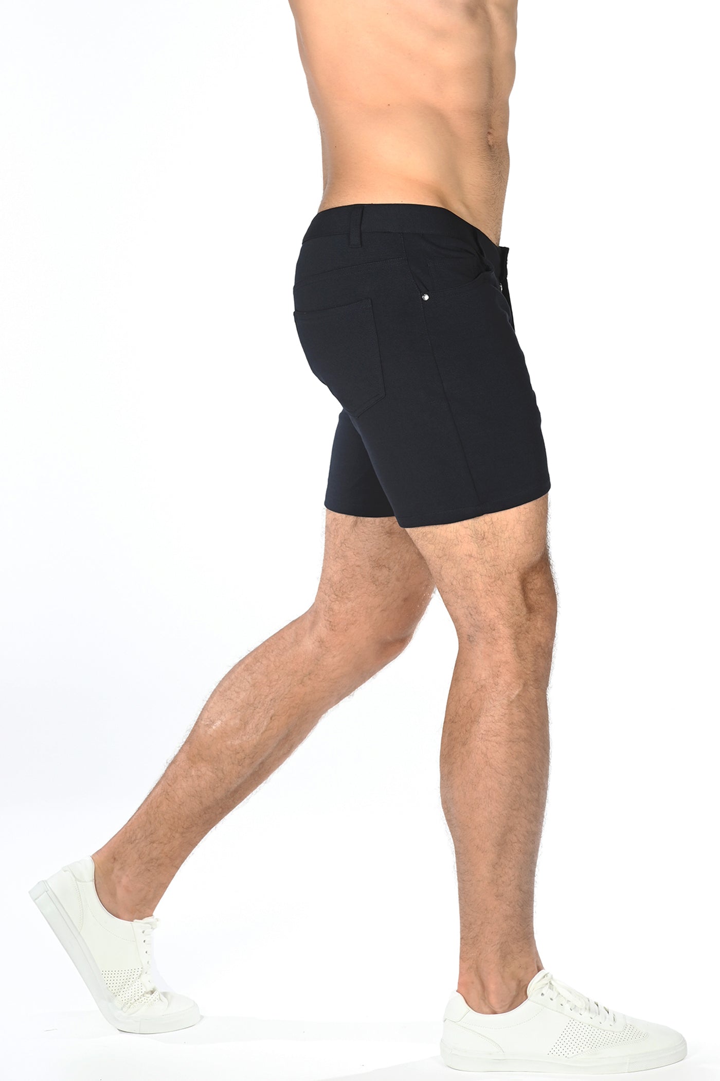 St33le Solid Knit Shorts - Navy