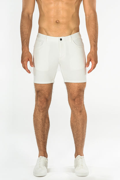 St33le Solid Knit Shorts - White