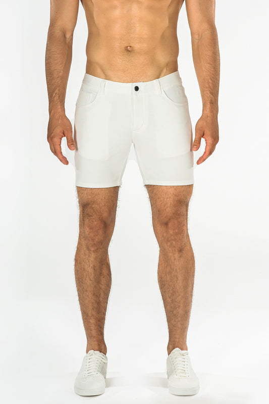 St33le Solid Knit Shorts - White