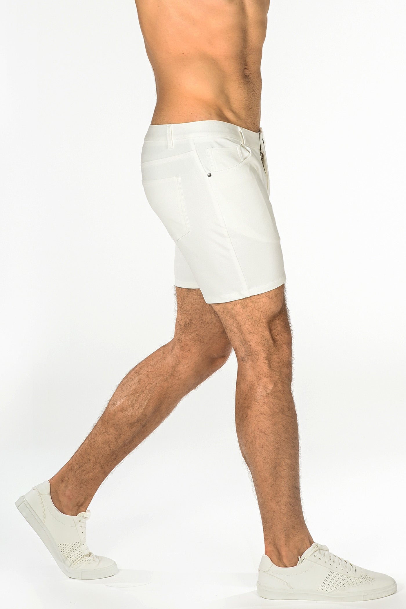 St33le Solid Knit Shorts - White