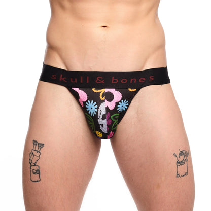 Skull & Bones Floral Skull Jockstrap