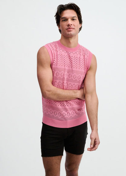 St33le Pointelle Open Knit Vest