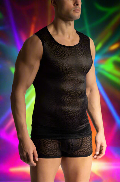 Manstore Snakeskin Lace Tank