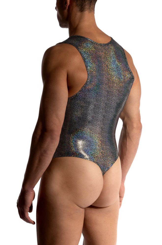 MANSTORE Black & Silver Reflective Body Suit