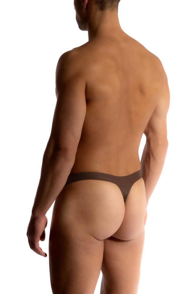 MANSTORE Reptile Brown Zip Thong