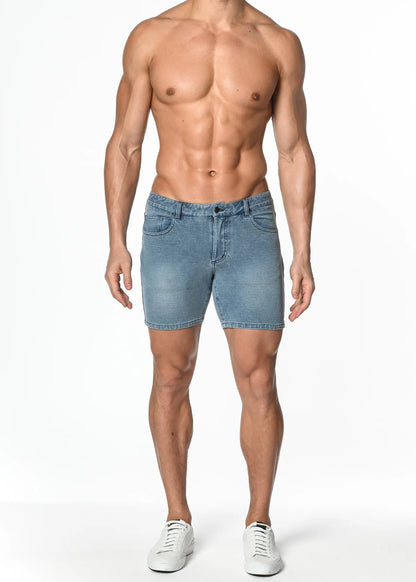 St33le Vintage Blue Knit Short