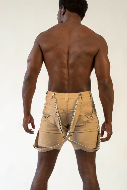 Tiger Horse Suspender Shorts