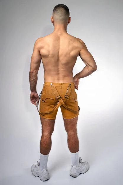 Tiger Horse Jungle Collection Suspender Short w/ Leopard Print Lining