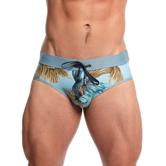 Skull & Bones Fighting Fish Swim Briefs