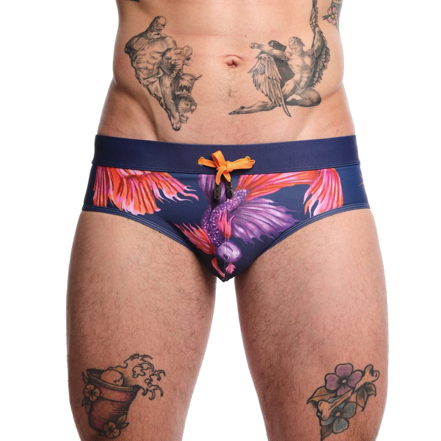 Skull & Bones Fighting Fish Swim Briefs