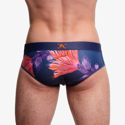 Skull & Bones Fighting Fish Swim Briefs