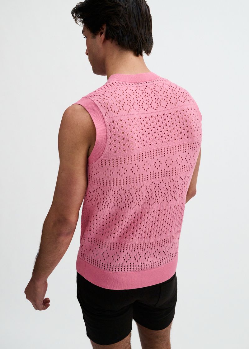 St33le Pointelle Open Knit Vest