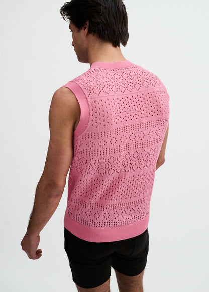 St33le Pointelle Open Knit Vest