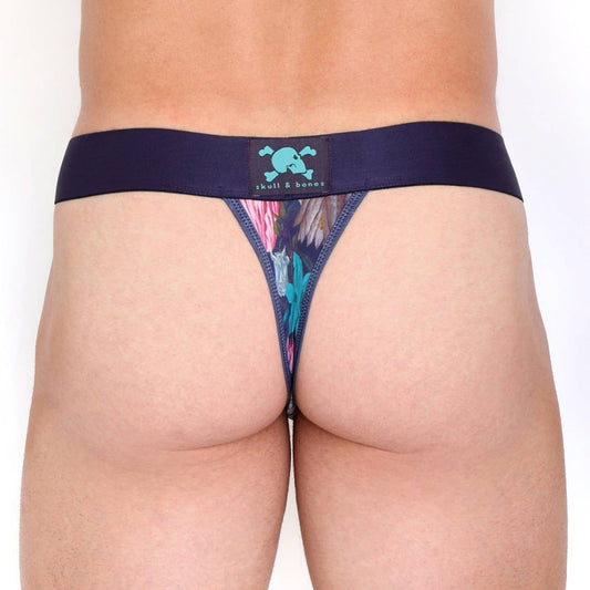 Skull & Bones Floral Thong