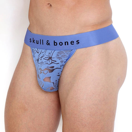 Skull & Bones Dragon Burnout Periwinkle Thong
