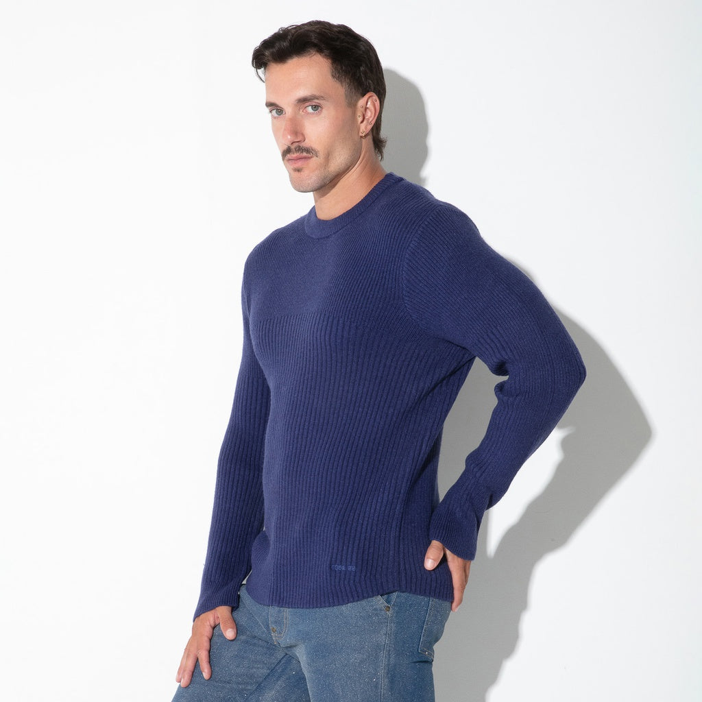 Code22 Ribbed Navy Sweater