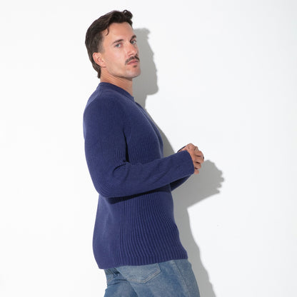 Code22 Ribbed Navy Sweater
