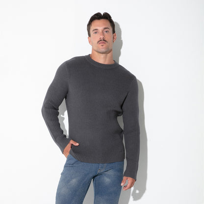 Code22 Ribbed Grey Sweater