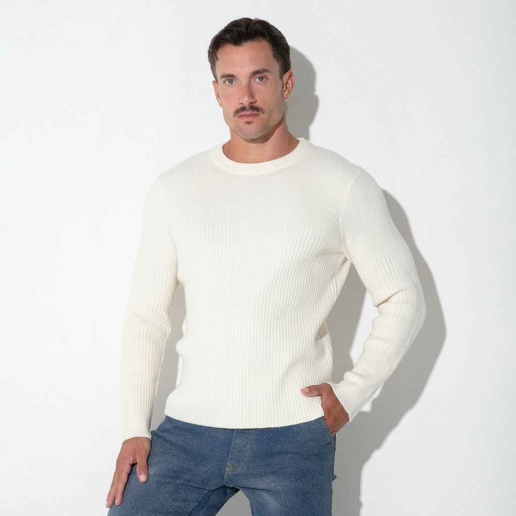 Code22 Ribbed Cream Sweater